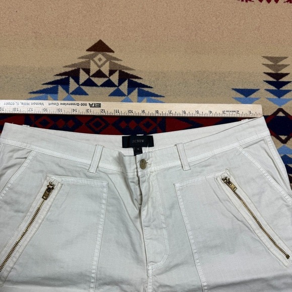 J Crew Womens Canvas Stretch Short NEW Zip Pocket Ivory Sz 16 36x6 High Rise - Picture 6 of 13